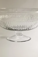 STRIPED GLASS SERVING DISH