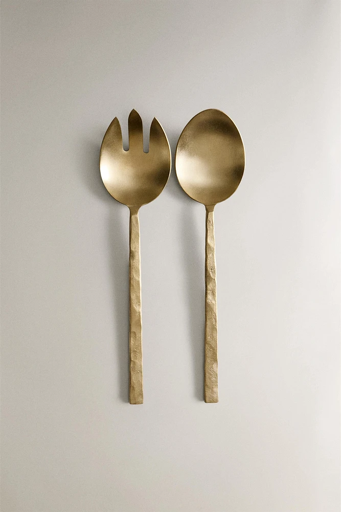 HAMMERED SALAD FLATWARE SET (SET OF 2)