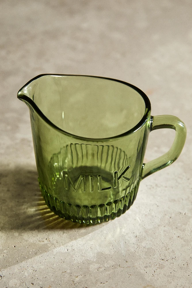 GLASS MILK PITCHER