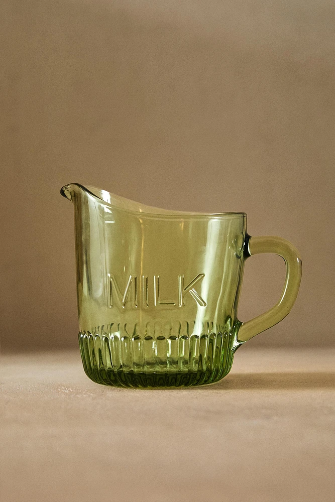 GLASS MILK PITCHER