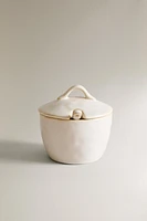 STONEWARE SUGAR BOWL