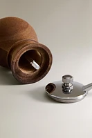 WOODEN PEPPER GRINDER WITH STEEL LID