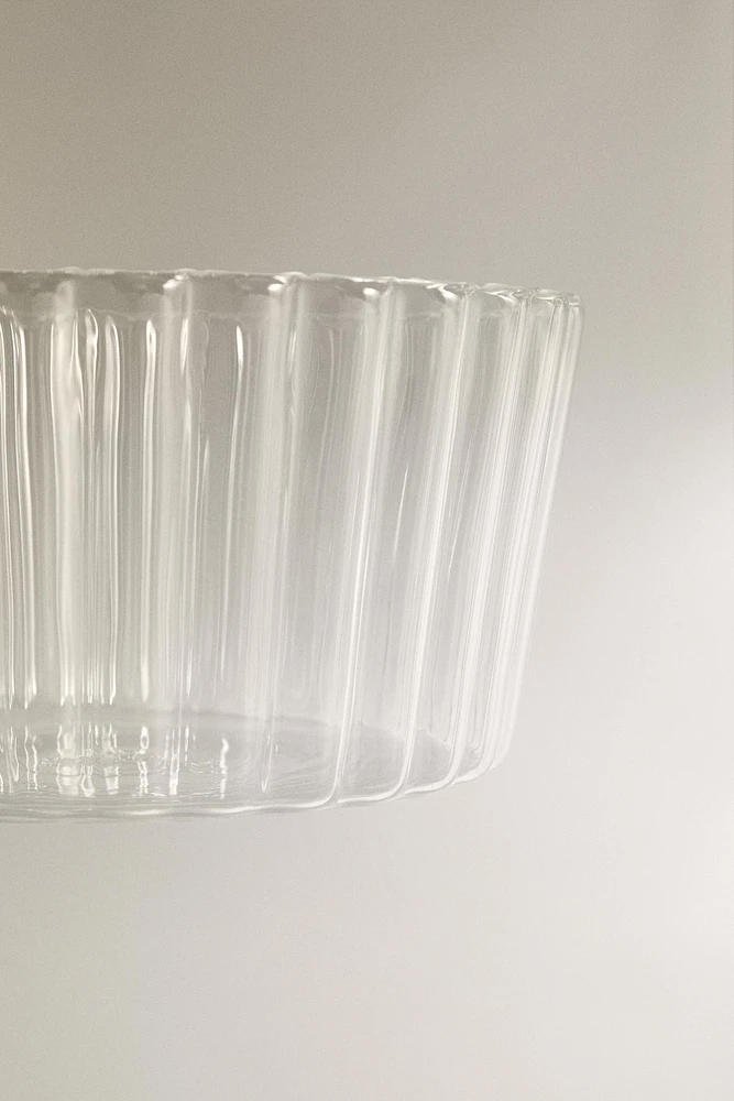 WAVY BOROSILICATE GLASS SALAD BOWL