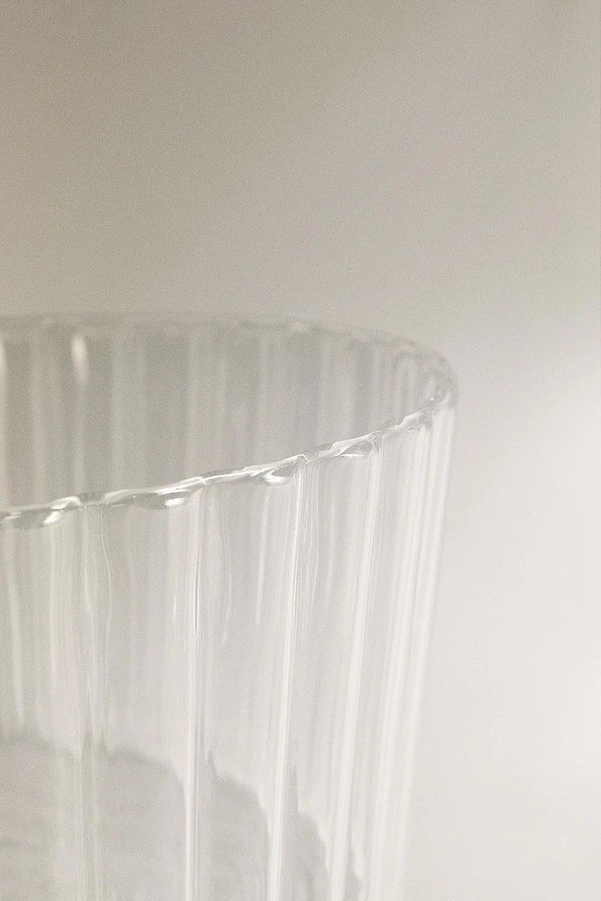 WAVY BOROSILICATE GLASS SALAD BOWL