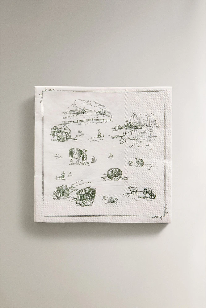 PAPER NAPKIN WITH FARM PRINT (PACK OF 20)