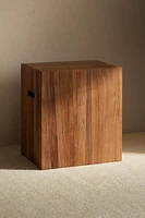 WOODEN CUBE SIDE TABLE