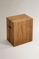 WOODEN CUBE SIDE TABLE