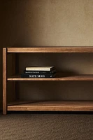 LONG WOODEN SHELVING UNIT