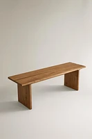 ELM WOOD BENCH WITH SHELVES