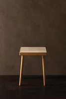 WOOD AND TILE STOOL