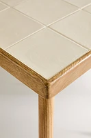 WOOD AND TILE STOOL