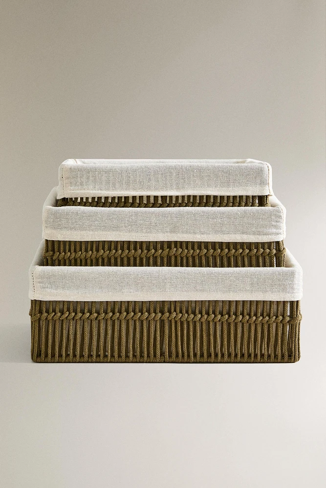 RECTANGULAR FABRIC INTERIOR BASKET