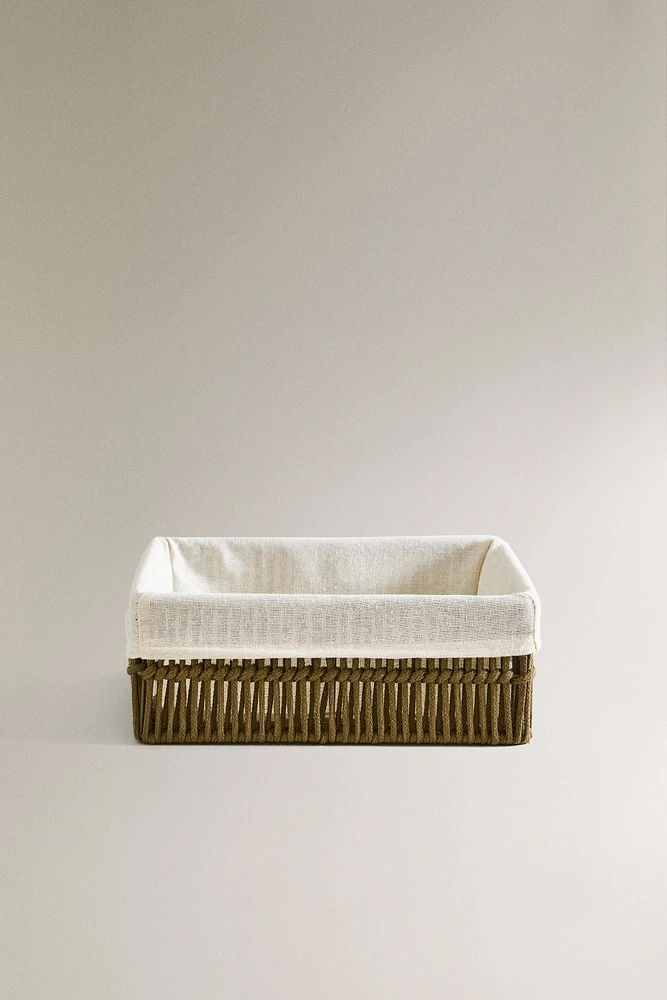 RECTANGULAR FABRIC INTERIOR BASKET