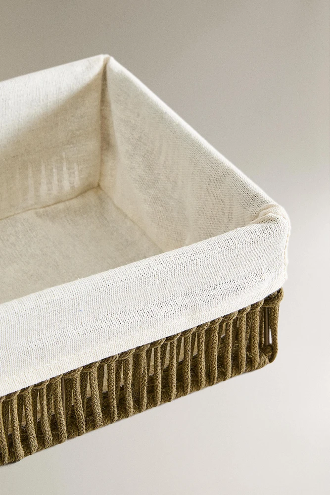 RECTANGULAR FABRIC INTERIOR BASKET