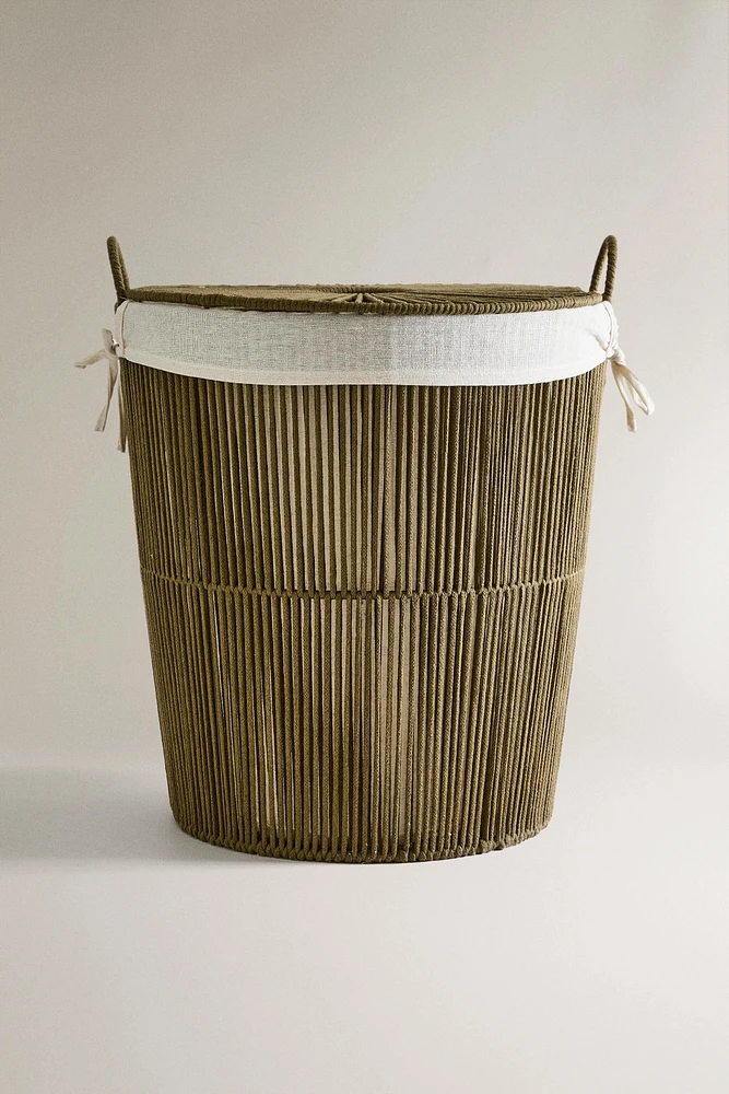 FABRIC-LINED LAUNDRY HAMPER