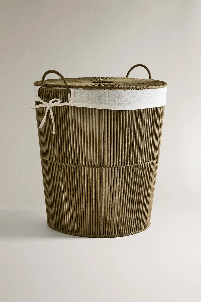 FABRIC-LINED LAUNDRY HAMPER