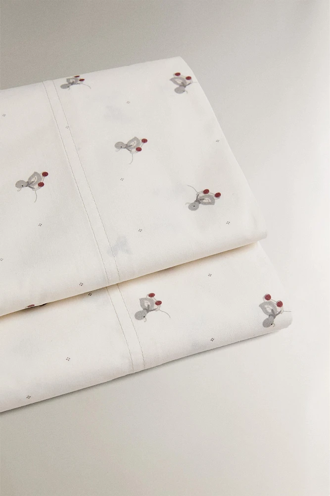 CHILDREN’S FLAT SHEET WITH DUCKLING PRINT