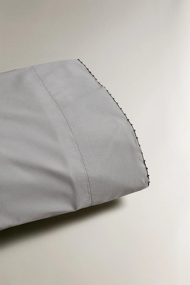 PILLOWCASE WITH EMBROIDERED TRIM