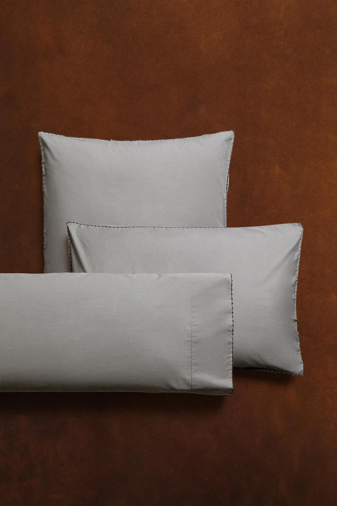 PILLOWCASE WITH EMBROIDERED TRIM