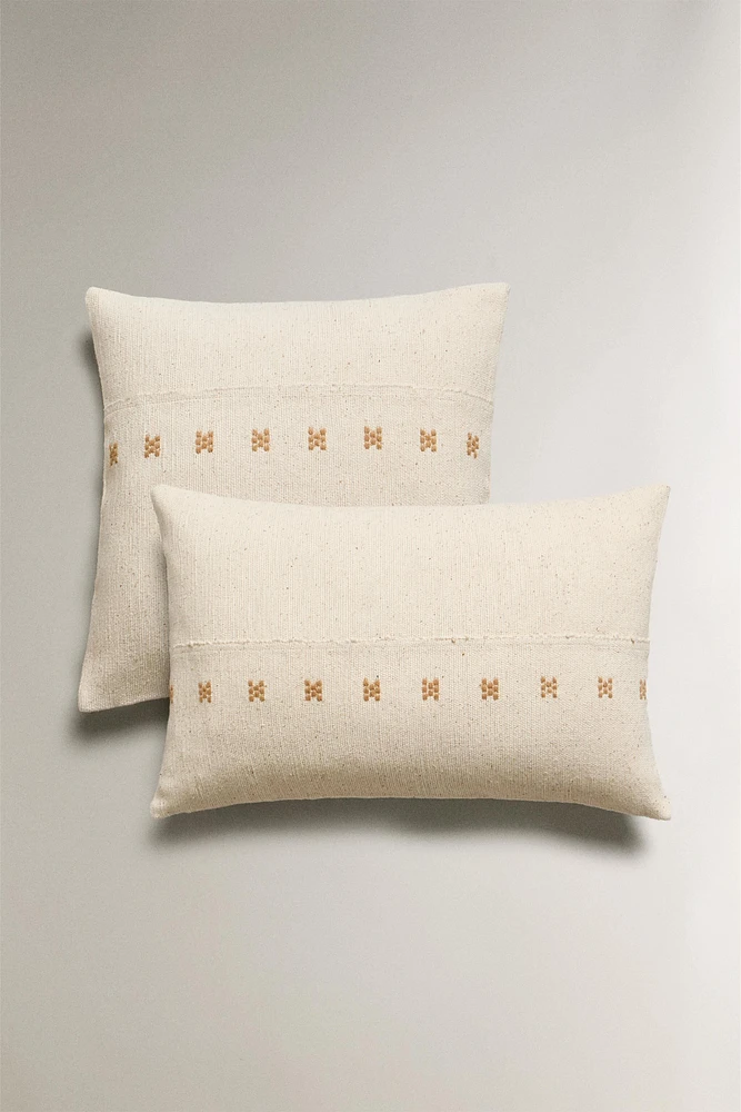 EMBROIDERED THROW PILLOW COVER