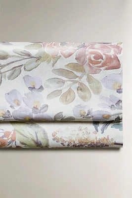 FLORAL PRINT SATEEN FLAT SHEET