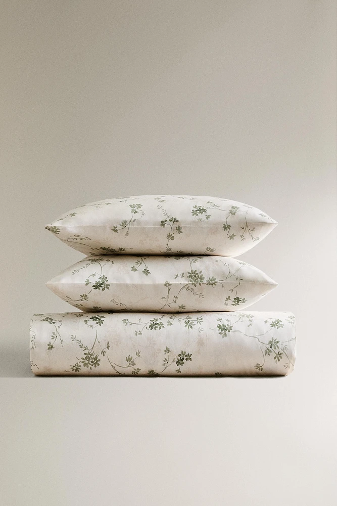 FLORAL PRINT SATEEN DUVET COVER