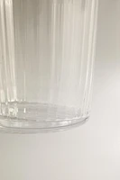 GLASS TUMBLER WITH LINE DESIGN