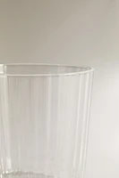 GLASS TUMBLER WITH LINE DESIGN