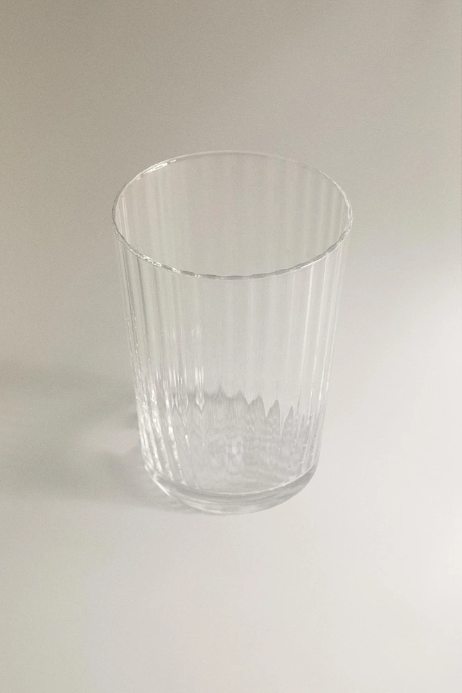 GLASS TUMBLER WITH LINES