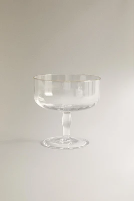 RAISED GLASS WITH GOLD RIM