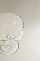 RAISED GLASS WITH GOLD RIM