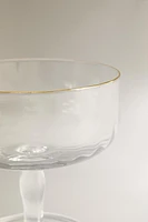 RAISED GLASS WITH GOLD RIM