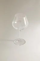 WAVY-EFFECT BOHEMIA CRYSTAL WINE GLASS