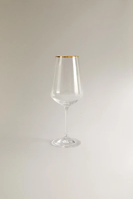 BOHEMIA CRYSTAL GLASS WITH A GOLDEN RIM