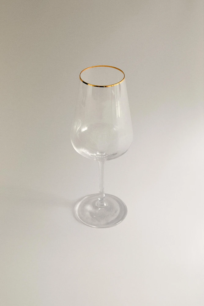 BOHEMIA CRYSTAL GLASS WITH A GOLDEN RIM