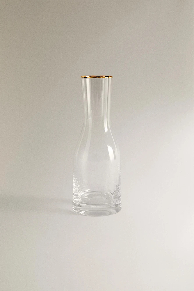 BOHEMIA CRYSTAL BOTTLE WITH A GOLDEN RIM