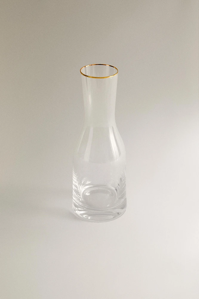 BOHEMIA CRYSTAL BOTTLE WITH A GOLDEN RIM