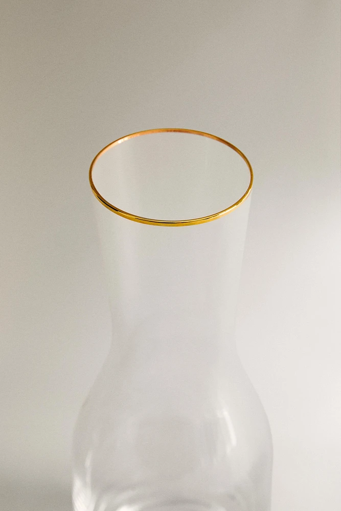 BOHEMIA CRYSTAL BOTTLE WITH A GOLDEN RIM