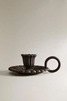 METAL FLOWER CANDLESTICK