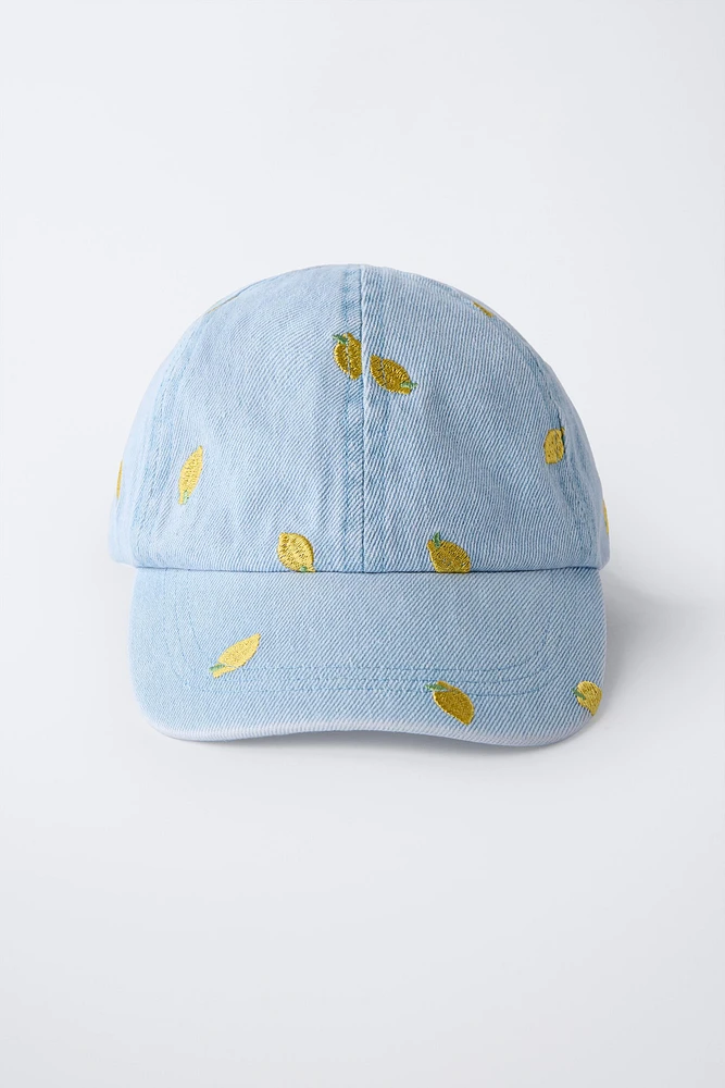 CASQUETTE EN DENIM CITRONS BRODÉS