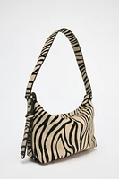 SAC EN CUIR AVEC EFFET FOURRURE À IMPRIMÉ ANIMALIER