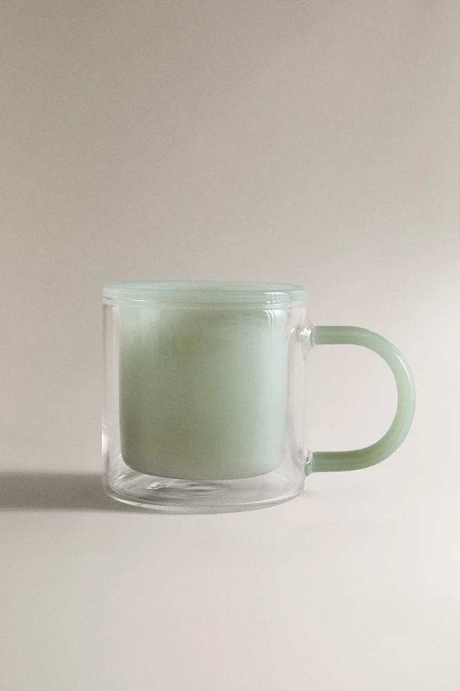 BOROSILICATE GLASS COFFEE MUG WITH A DOUBLE-WALL
