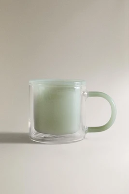 BOROSILICATE GLASS COFFEE MUG WITH A DOUBLE-WALL
