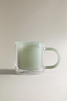 BOROSILICATE GLASS COFFEE MUG WITH A DOUBLE-WALL