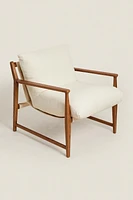 WOODEN ARMCHAIR WITH REMOVABLE CUSHION