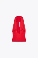 TOP HALTER EN MATIÈRES VARIÉES
