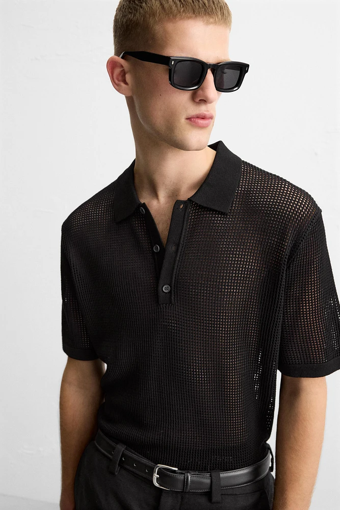 POLO EN MAILLE AJOURÉE