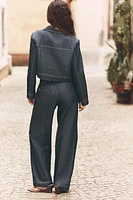 VESTE COURTE SURPIQÛRES CONTRASTE