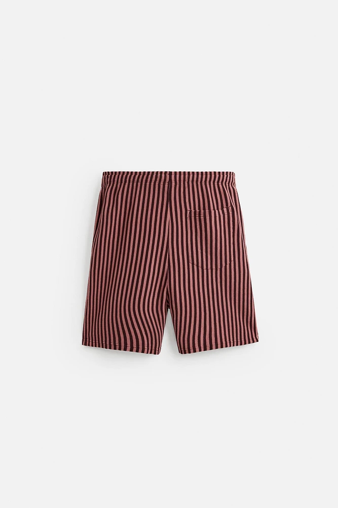STRIPED JACQUARD SHORTS