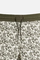 PAISLEY PRINT LONG SWIMMING TRUNKS